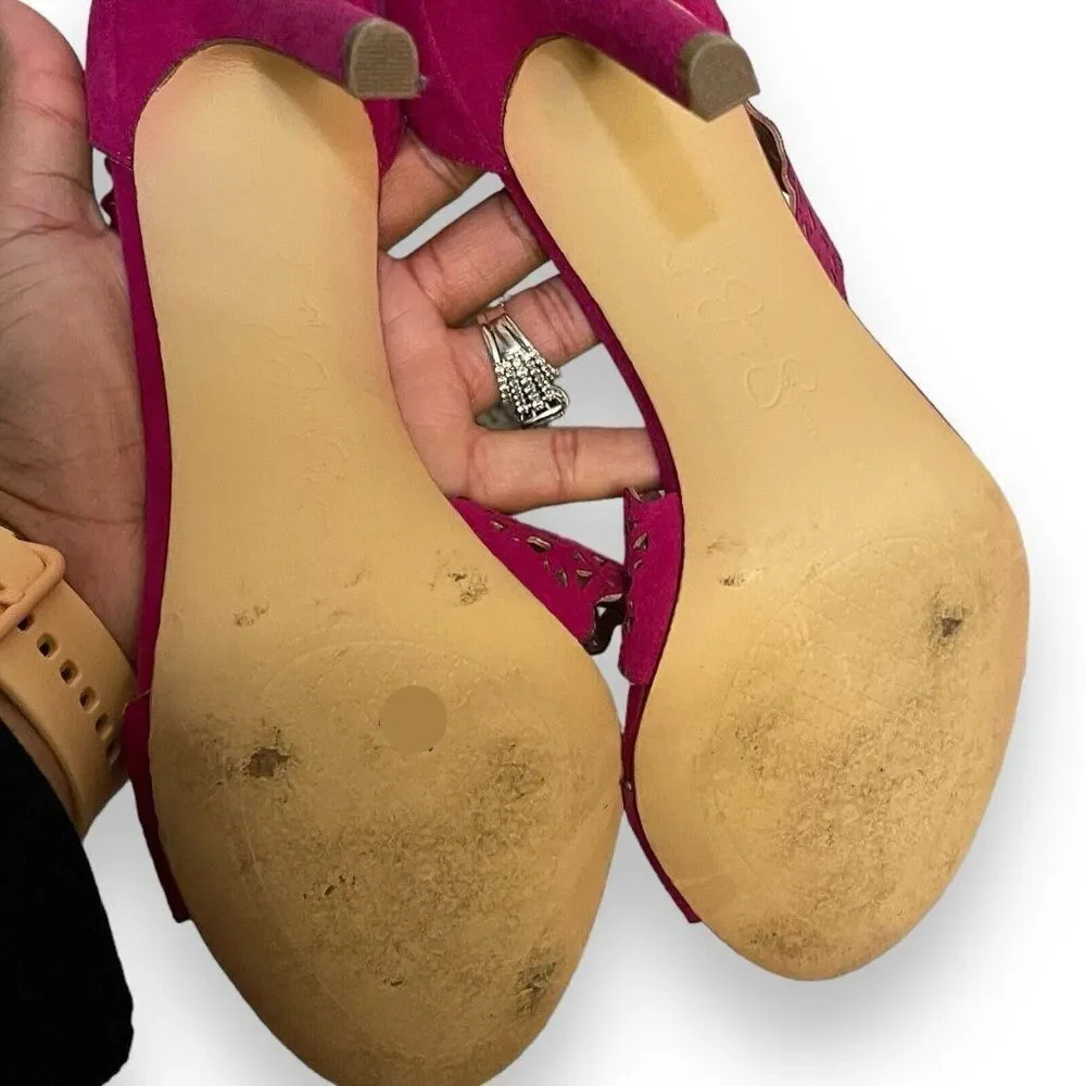 Jessica Simpson Jastia High Heels Women 5.5 Pink Cut Out Open Toe READ DESCRIPTI